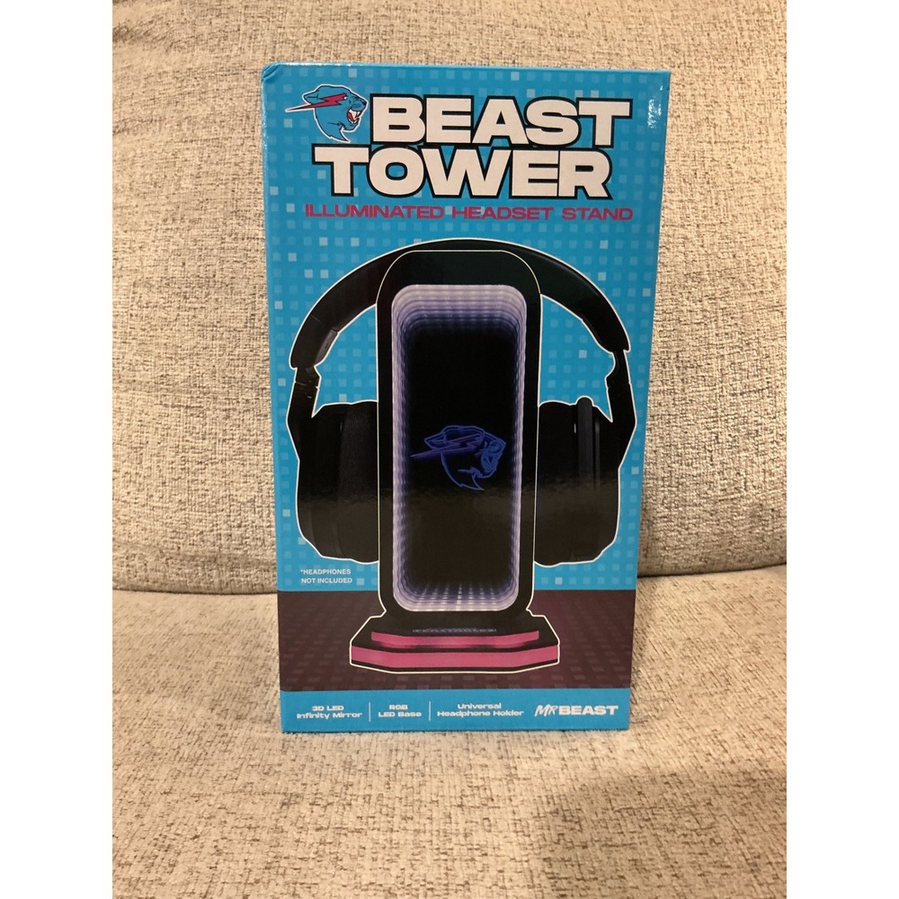 MrBeast Beast Tower Illuminated Headset‎ Stand RGB LED Infinity Mirror Gaming